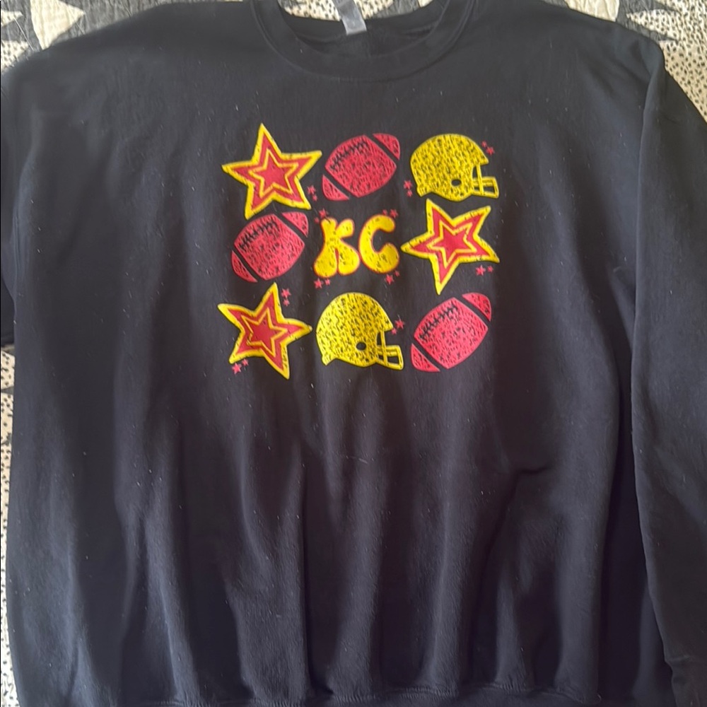 Gildan Kids Black Football Graphic Sweatshirt